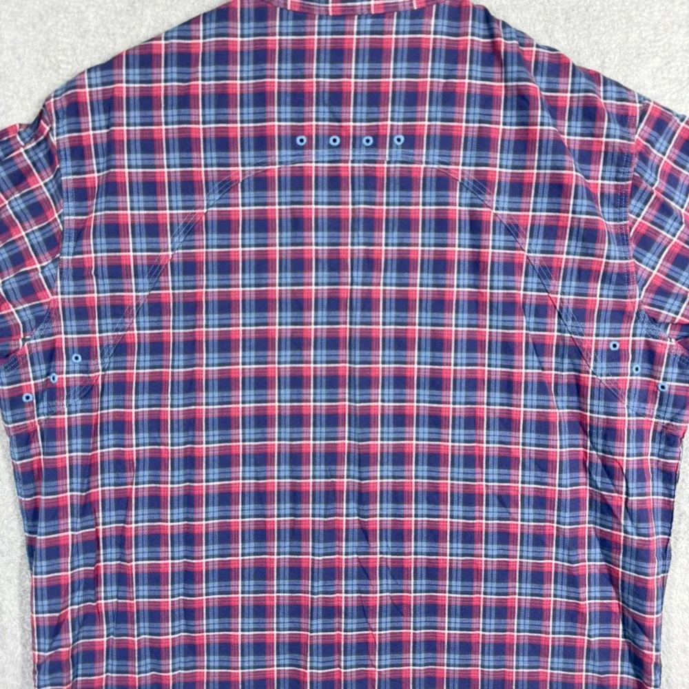 Polo Ralph Lauren Men Medium Vented Plaid Shirt Red Blue Button Down Utility